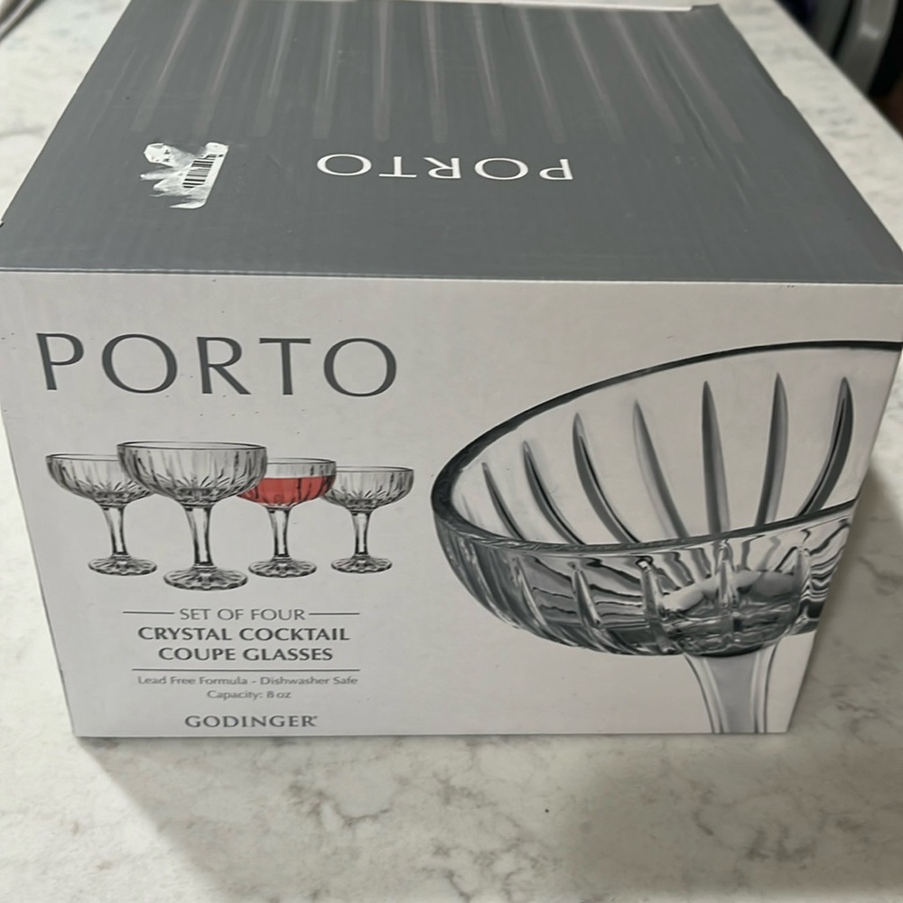 Crystal cocktail coupe glasses-set of 4